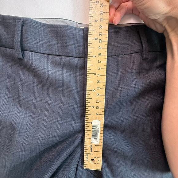 Banana Republic The Logan Fit Wool Blend Plaid Dress Pants Gray Size 6 - Picture 4 of 8